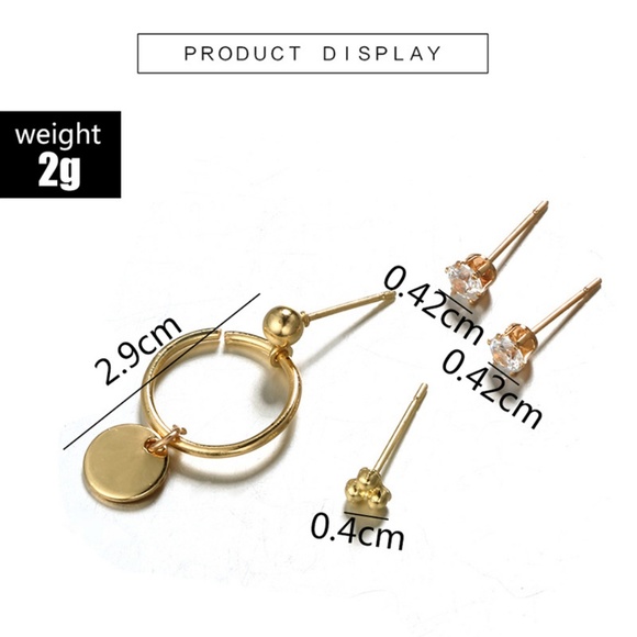 💕Last one Unique Design//Stud Earrings Set Gold - Picture 2 of 6